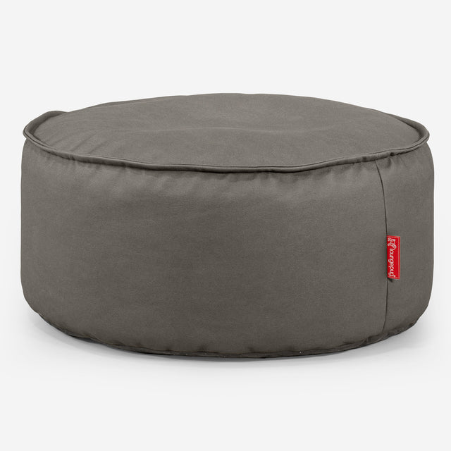 Sitzhocker Pouf - Veganes Leder Grau 01