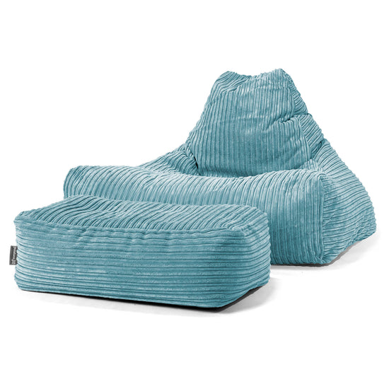 Sitzsack Lounge Sessel - Cord Türkis 02