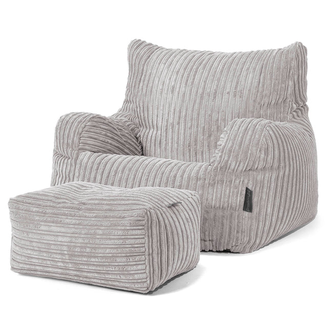 Josephine Sitzsack Ohrensessel - Cord Silbergrau 02