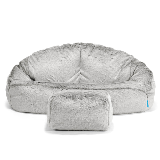 Kindersofa Bubble 2-6 jahren - Kaninchen Kunstfell Hellgrau 02