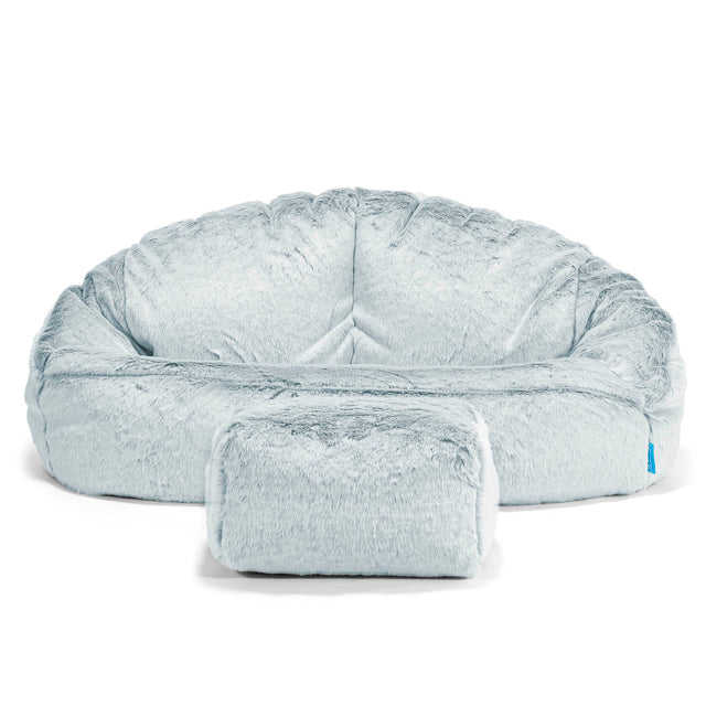Kindersofa Bubble 2-6 jahren - Kaninchen Kunstfell Pastellblau 02