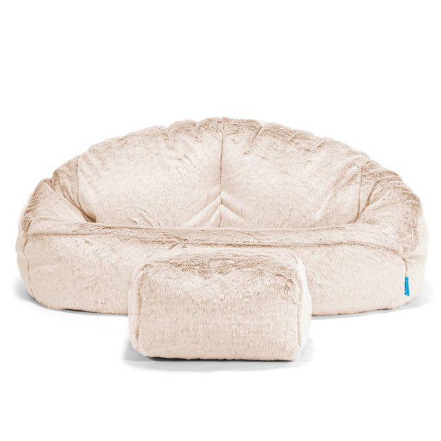 Kindersofa Bubble 2-6 jahren - Kaninchen Kunstfell Weiß 02