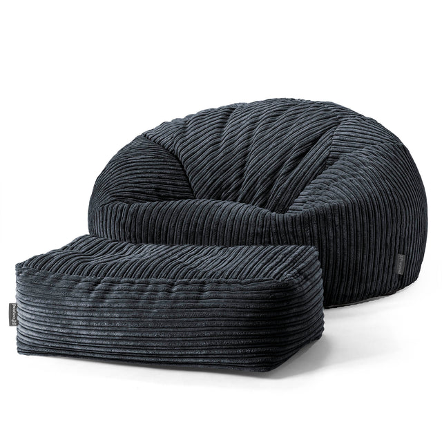 Sitzsack Sofa - Cord Schwarz 02