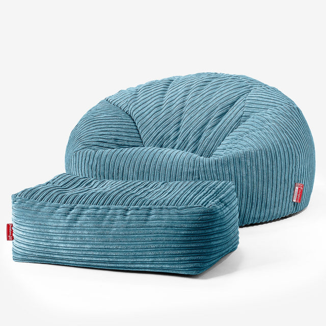 Sitzsack Sofa - Cord Türkis 02