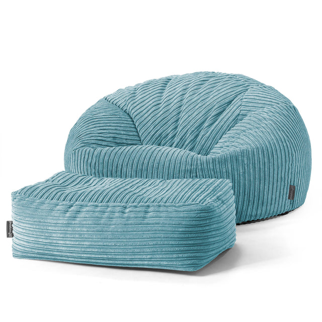 Sitzsack Sofa - Cord Türkis 02