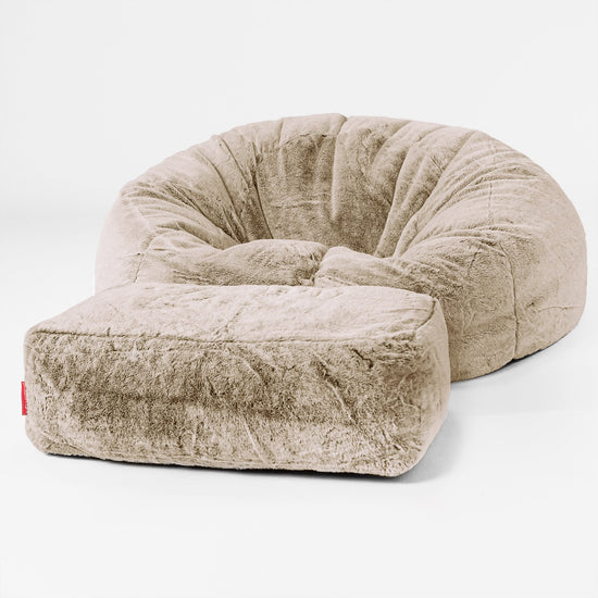 Sitzsack Sofa - Kaninchen Kunstfell Goldbraun 02