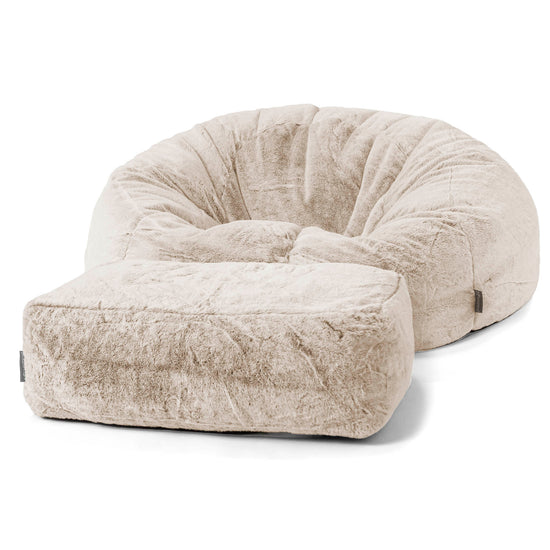 Sitzsack Sofa - Kaninchen Kunstfell Goldbraun 02