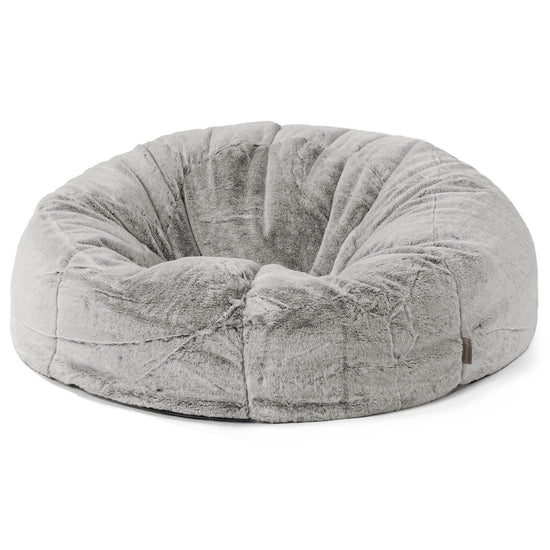 Sitzsack Sofa - Kaninchen Kunstfell Hellgrau 01