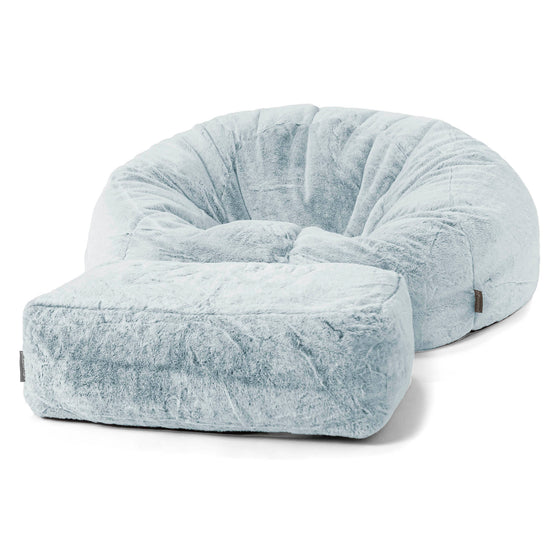 Sitzsack Sofa - Kaninchen Kunstfell Pastellblau 02