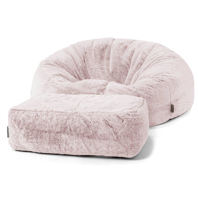 Sitzsack Sofa - Kaninchen Kunstfell Pastellrosa 02