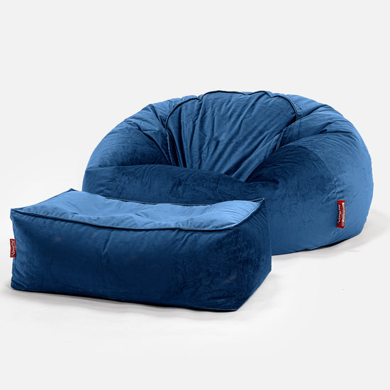 Sitzsack Sofa - Samt Marineblau 02