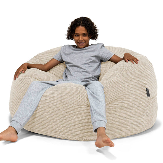 Super Bequemer Riesen Kindersitzsack 6-14 Jahre - Pom-Pom Creme 01