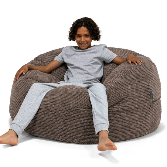 Super Bequemer Riesen Kindersitzsack 6-14 Jahre - Pom-Pom Schoko 01