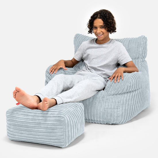Sitzsack Sessel für Teenager 6-14 Jahre - Cord Baby Blau 01