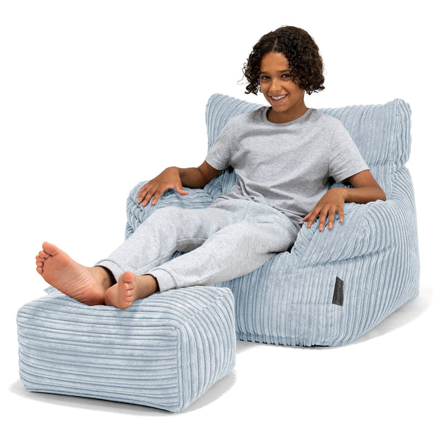 Sitzsack Sessel für Teenager 6-14 Jahre - Cord Baby Blau 01