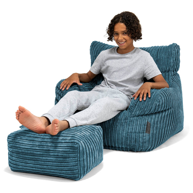 Sitzsack Sessel für Teenager 6-14 Jahre - Cord Marineblau 01