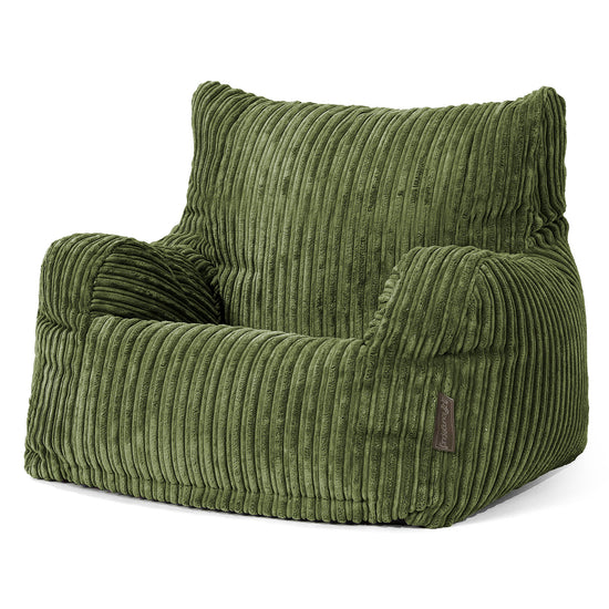 Sitzsack Sessel für Teenager 6-14 Jahre - Cord Nadelwaldgrün 02