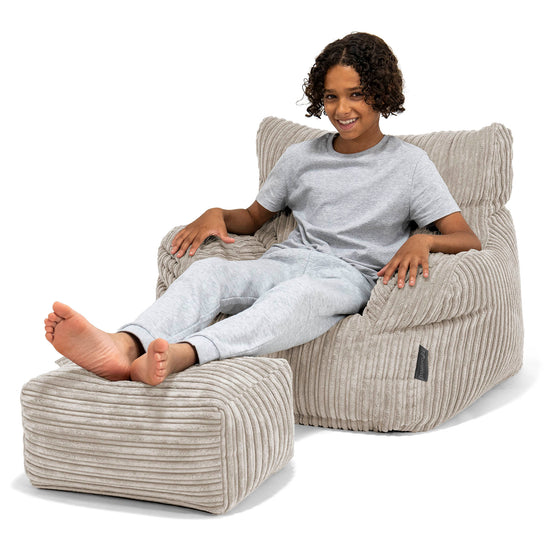 Sitzsack Sessel für Teenager 6-14 Jahre - Cord Nerzfarben 01