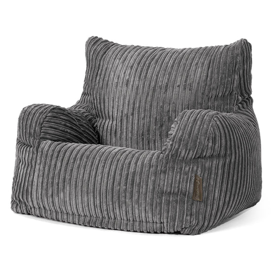 Sitzsack Sessel für Teenager 6-14 Jahre - Cord Stahlgrau 02