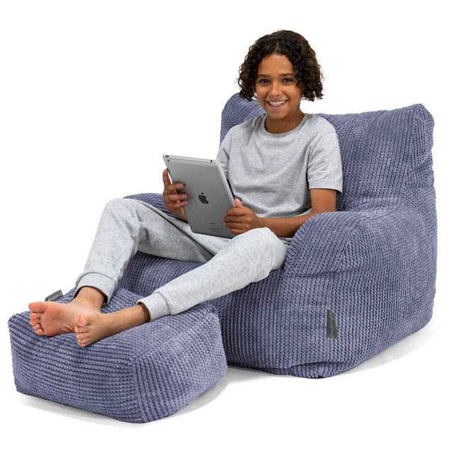 Sitzsack Sessel für Teenager 6-14 Jahre - Pom-Pom Lila 01