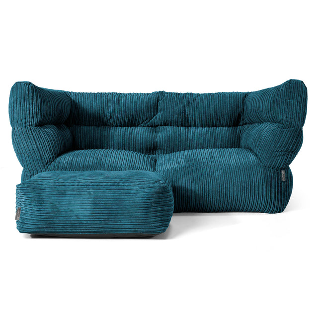 2-Sitzer Louis Sitzsacksofa - Cord Blaugrün 02