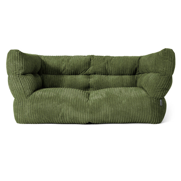 2-Sitzer Louis Sitzsacksofa - Cord Nadelwaldgrün 01