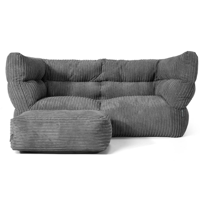 2-Sitzer Louis Sitzsacksofa - Cord Schiefergrau 02