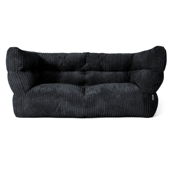 2-Sitzer Louis Sitzsacksofa - Cord Schwarz 01