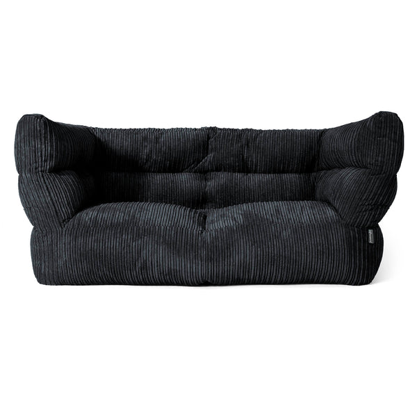 2-Sitzer Louis Sitzsacksofa - Cord Schwarz 01