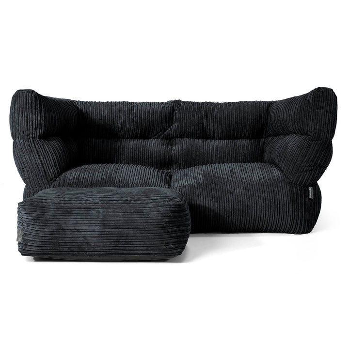 2-Sitzer Louis Sitzsacksofa - Cord Schwarz 02