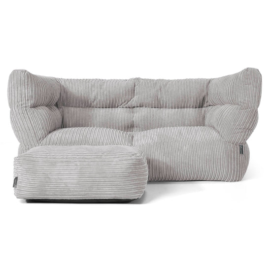 2-Sitzer Louis Sitzsacksofa - Cord Silbergrau 02