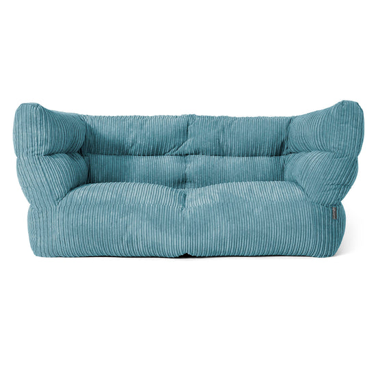 2-Sitzer Louis Sitzsacksofa - Cord Türkis 01