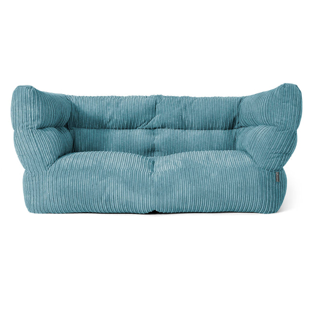 2-Sitzer Louis Sitzsacksofa - Cord Türkis 01