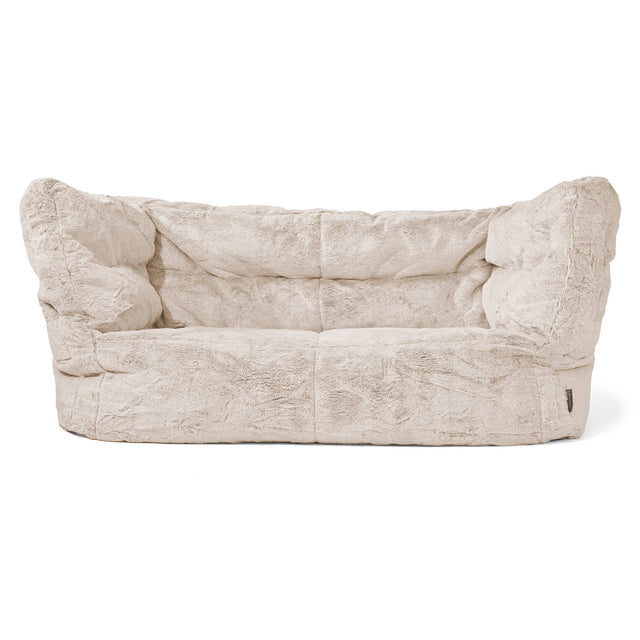 2-Sitzer Louis Sitzsacksofa - Kaninchen Kunstfell Goldbraun 01
