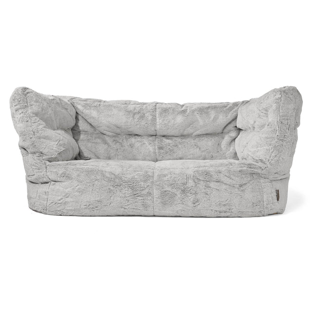 2-Sitzer Louis Sitzsacksofa - Kaninchen Kunstfell Hellgrau 01