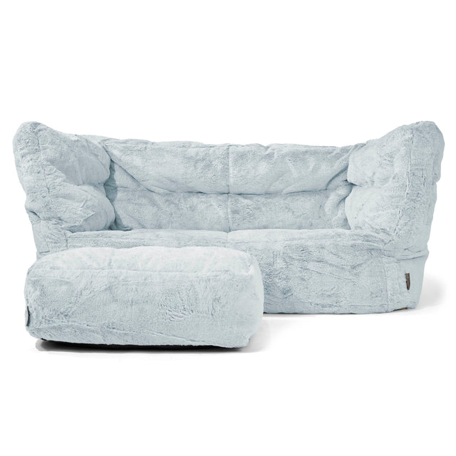 2-Sitzer Louis Sitzsacksofa - Kaninchen Kunstfell Pastellblau 02