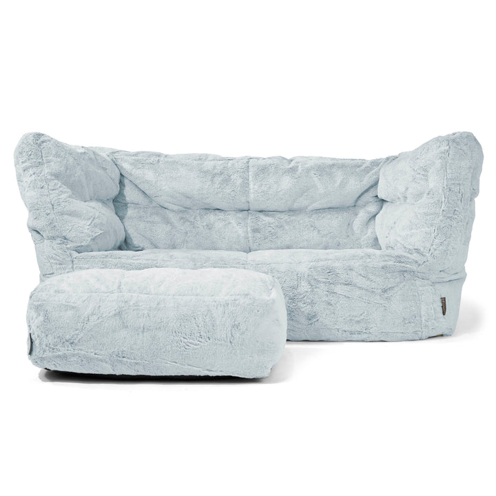 2-Sitzer Louis Sitzsacksofa - Kaninchen Kunstfell Pastellblau 02