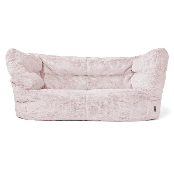 2-Sitzer Louis Sitzsacksofa - Kaninchen Kunstfell Pastellrosa 01