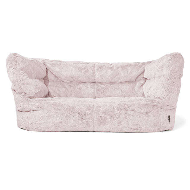 2-Sitzer Louis Sitzsacksofa - Kaninchen Kunstfell Pastellrosa 01