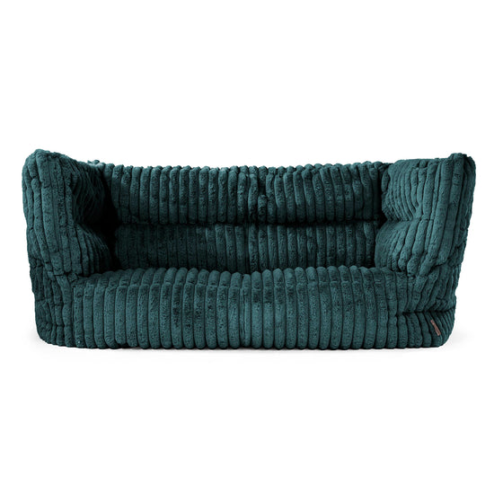 2-Sitzer Louis Sitzsacksofa - Ultra Plüsch Cord Blaugrün 01