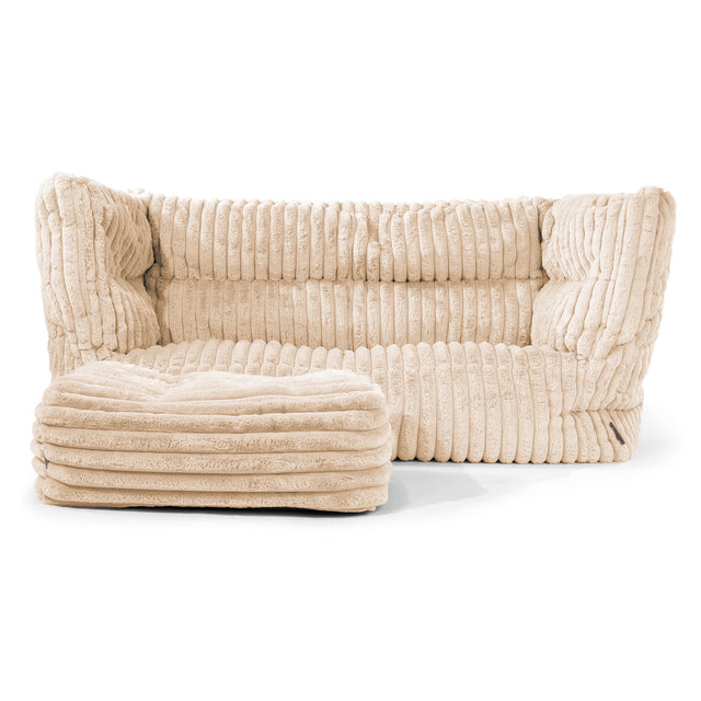 2-Sitzer Louis Sitzsacksofa - Ultra Plüsch Cord Creme 02