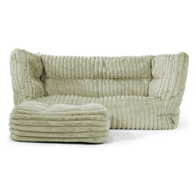 2-Sitzer Louis Sitzsacksofa - Ultra Plüsch Cord Salbeigrün 02