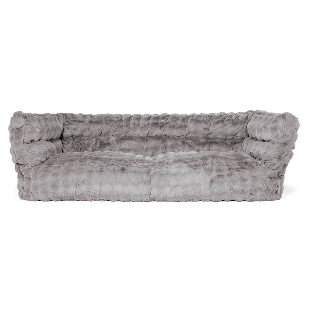 3-Sitzer Louis Sitzsacksofa - Bubble Pelz Grau 01