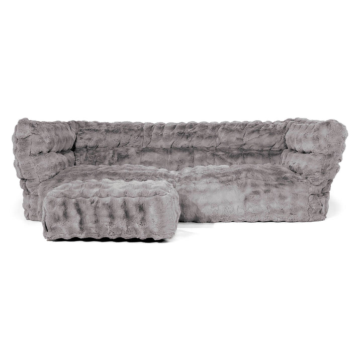 3-Sitzer Louis Sitzsacksofa - Bubble Pelz Grau 02