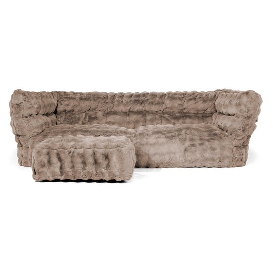 3-Sitzer Louis Sitzsacksofa - Bubble Pelz Nerzfarben 02
