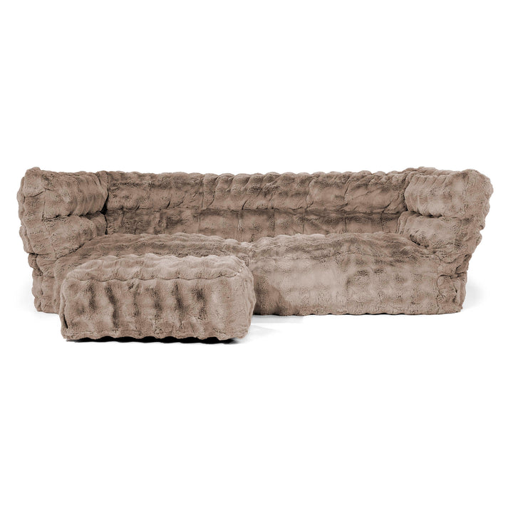 3-Sitzer Louis Sitzsacksofa - Bubble Pelz Nerzfarben 02