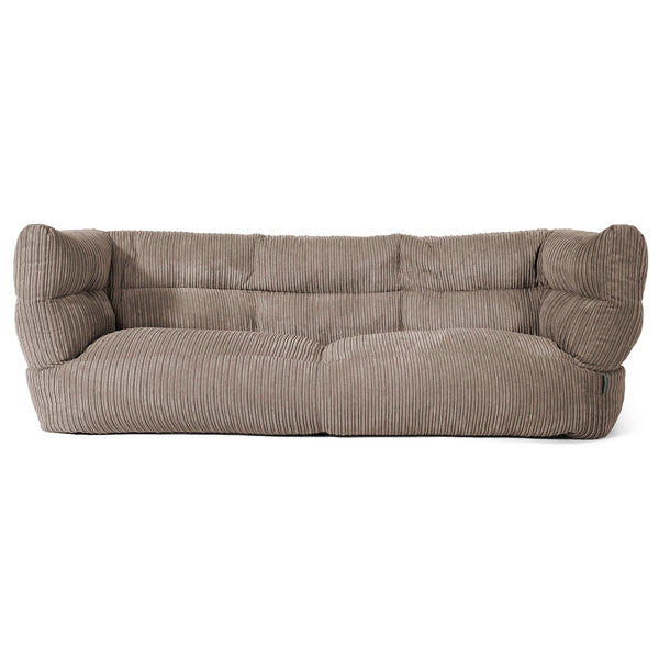 3-Sitzer Louis Sitzsacksofa - Cord Beigegrau 01