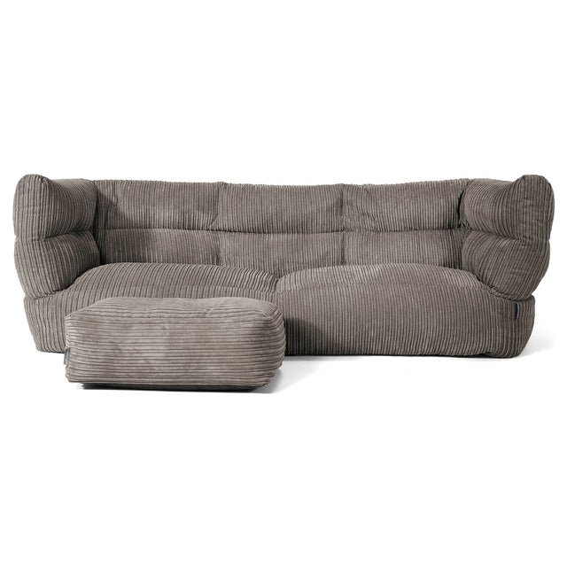 3-Sitzer Louis Sitzsacksofa - Cord Graphitgrau 02