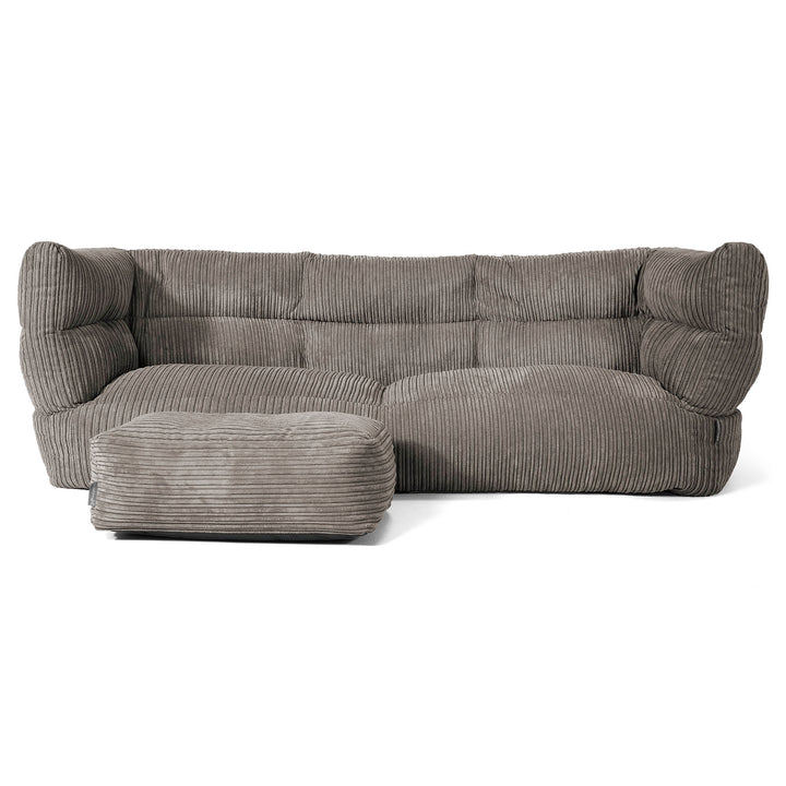 3-Sitzer Louis Sitzsacksofa - Cord Graphitgrau 02