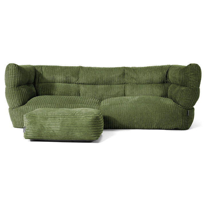 3-Sitzer Louis Sitzsacksofa - Cord Nadelwaldgrün 02